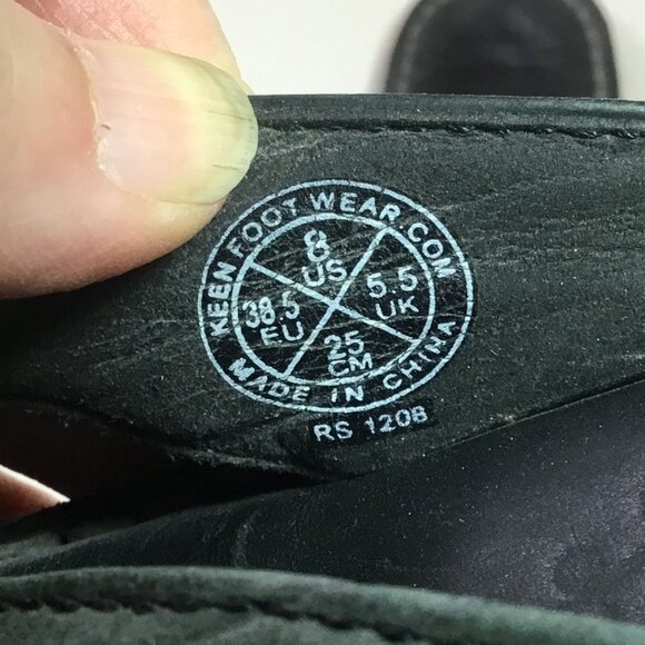 Keen Cush Olive Leather Open Toe Slide Sandal Women's Size 8 Leather Footbed - Picture 8 of 9